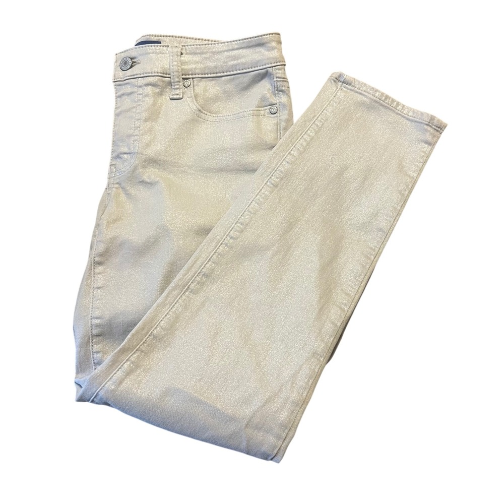 Talbots Flawless Limited Edition Slim Ankle Pants Champagne Metallic Womens Sz 2